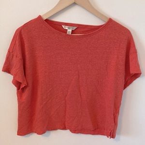 Banana Republic crop linen T medium